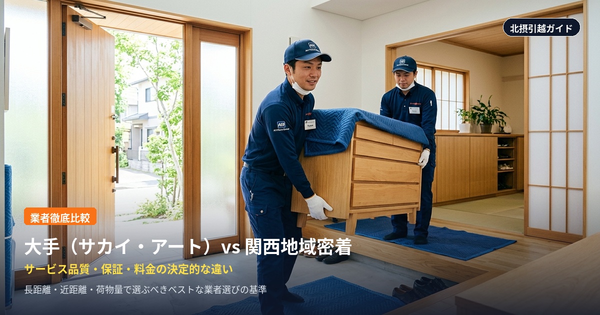 大手（サカイ・アート）vs 関西地域密着型（レジェンド・LIVE）引越し業者比較