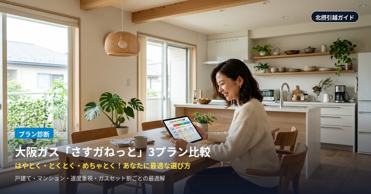 大阪ガスの「さすガねっと」3プラン（はやとく・N・J）どれを選ぶべき？診断チャート
