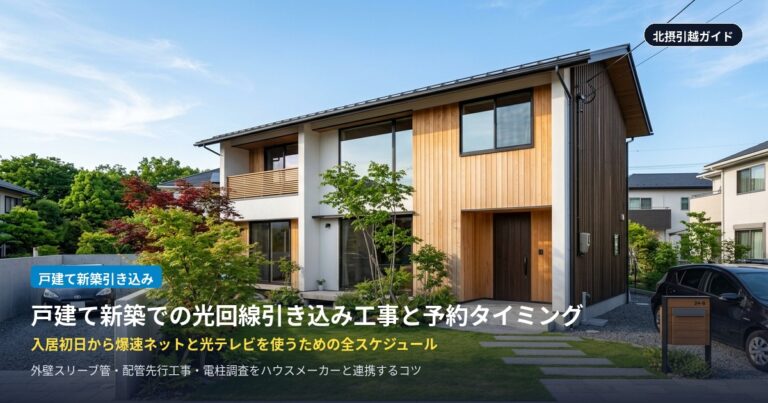 【新築戸建て】光回線工事は何ヶ月前に予約すべき？引越し当日に即開通させる手順とアンテナ注意点