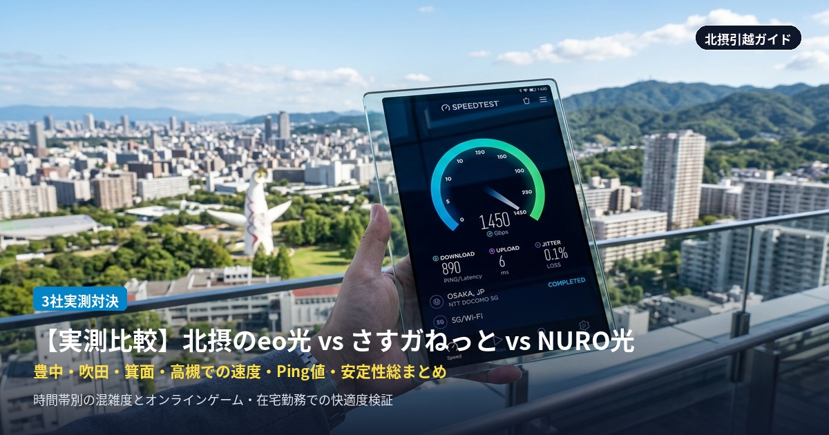 【実測比較】北摂エリアでのeo光vsさすガねっとvsNURO光!回線速度・安定性・口コミまとめ