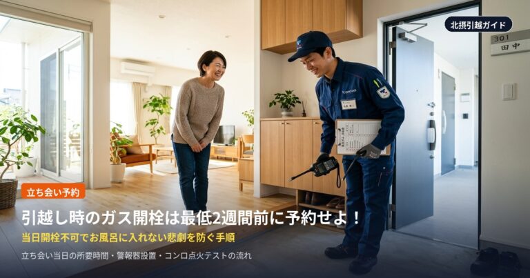 【要立ち会い】引越し時のガス開栓手続きは最低2週間前に予約すべき理由と失敗談