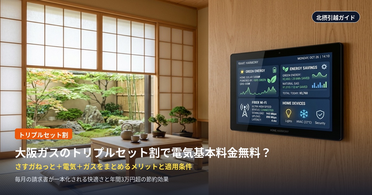 大阪ガス「さすガねっと」＋電気＋ガスのトリプルセット割で電気基本料金が無料？