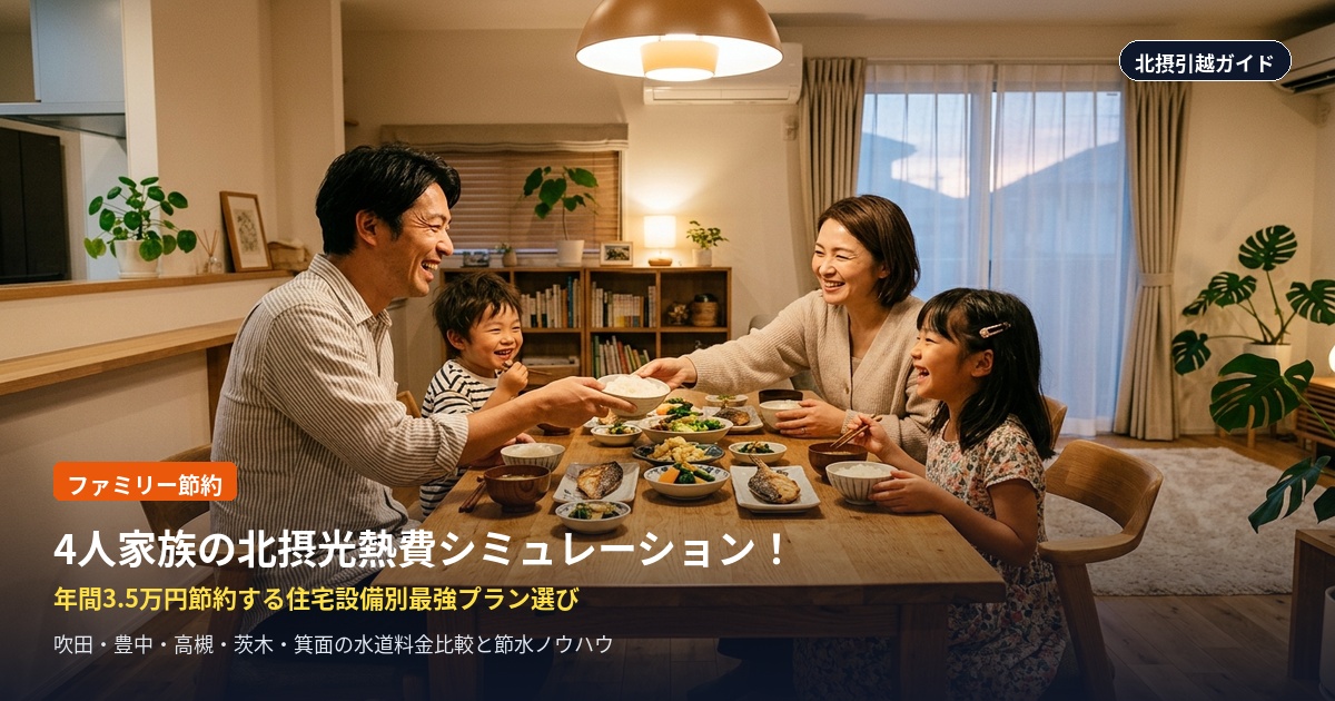 ファミリー世帯（4人家族）の北摂光熱費シミュレーション！年間3.5万円節約するプラン選び