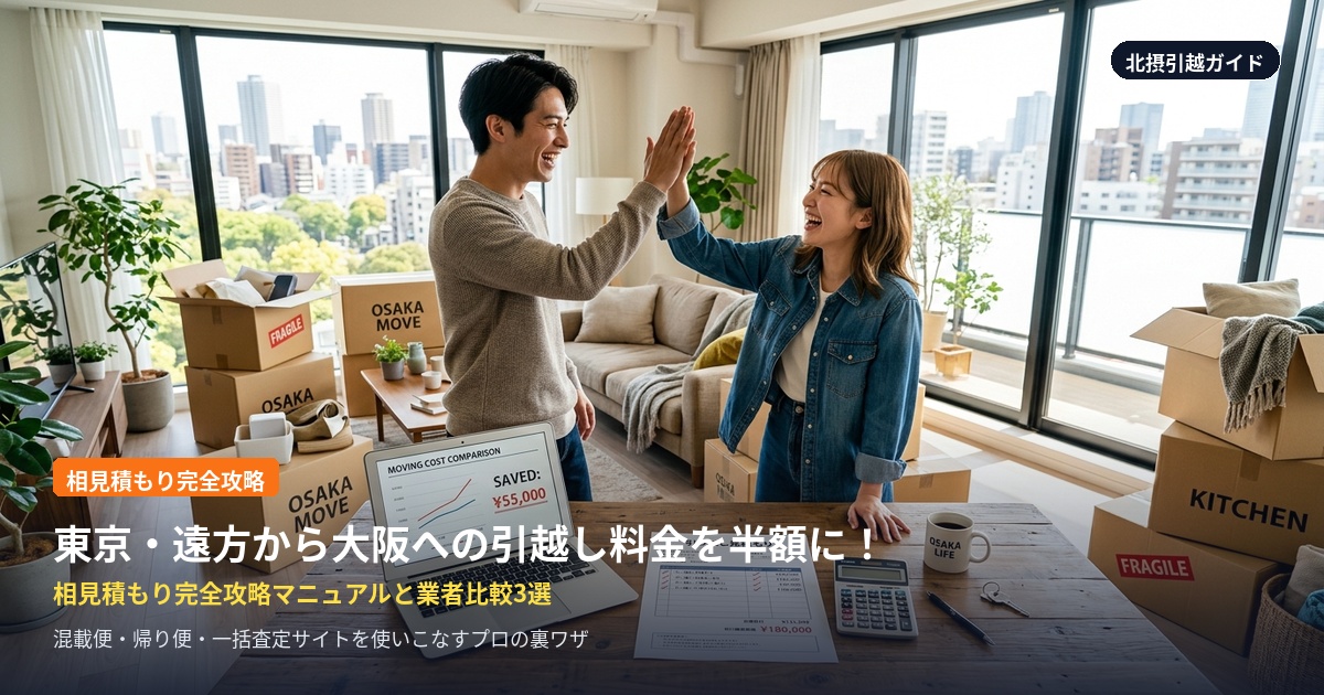 【2026年秋最新】東京・遠方から大阪への引越し料金を半額にする相見積もり完全攻略!引越し侍・ズバット徹底比較と相場マトリクス